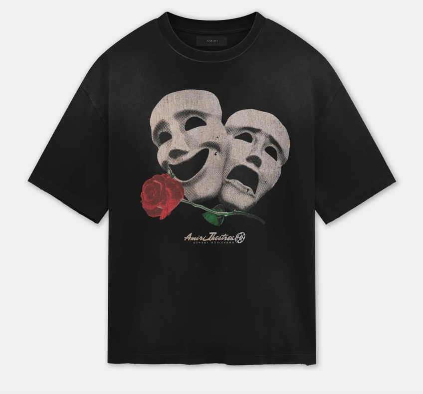 THEATRE MASKS OVERSIZED TEE _ Black IAMIR