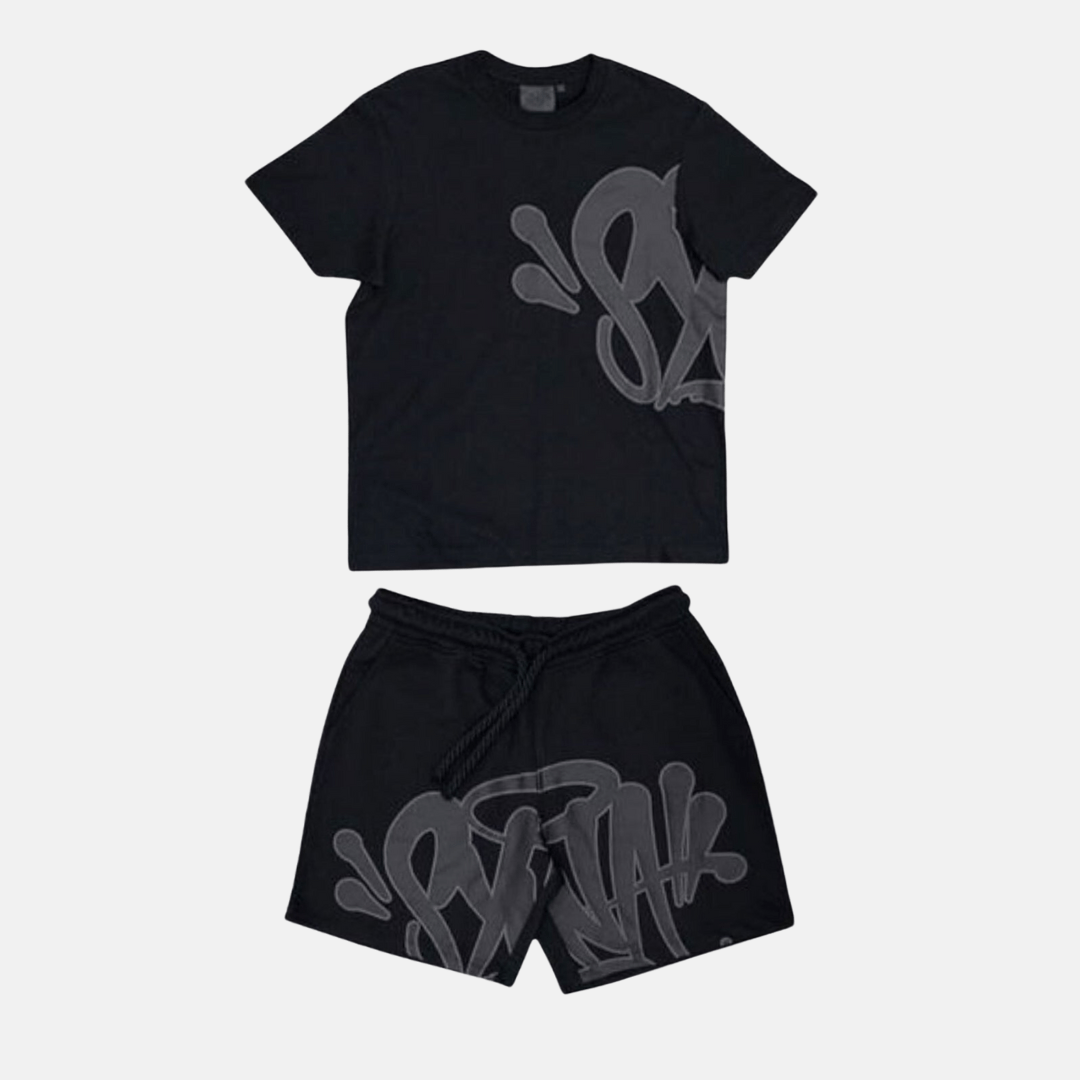 SYNATSHIRI&SHORTS LOGOSET-BLACKGREY